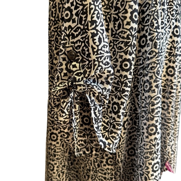 Free People Penny Lane Black Combo Chiffon Tunic Dress SZ M #1611 - Picture 7 of 10